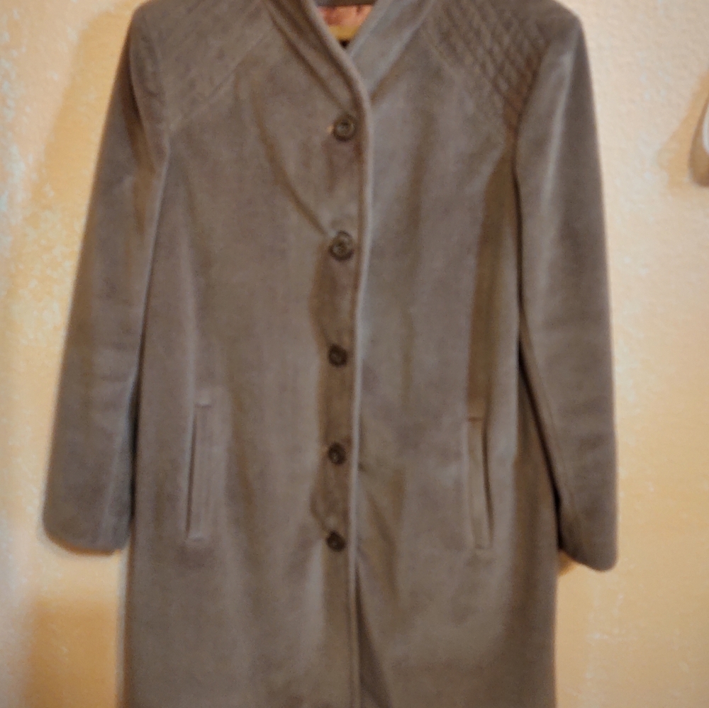 VTG Forecaster Of Boston Trench Coat Jacket Womens 14 100% Wool Union Made USA